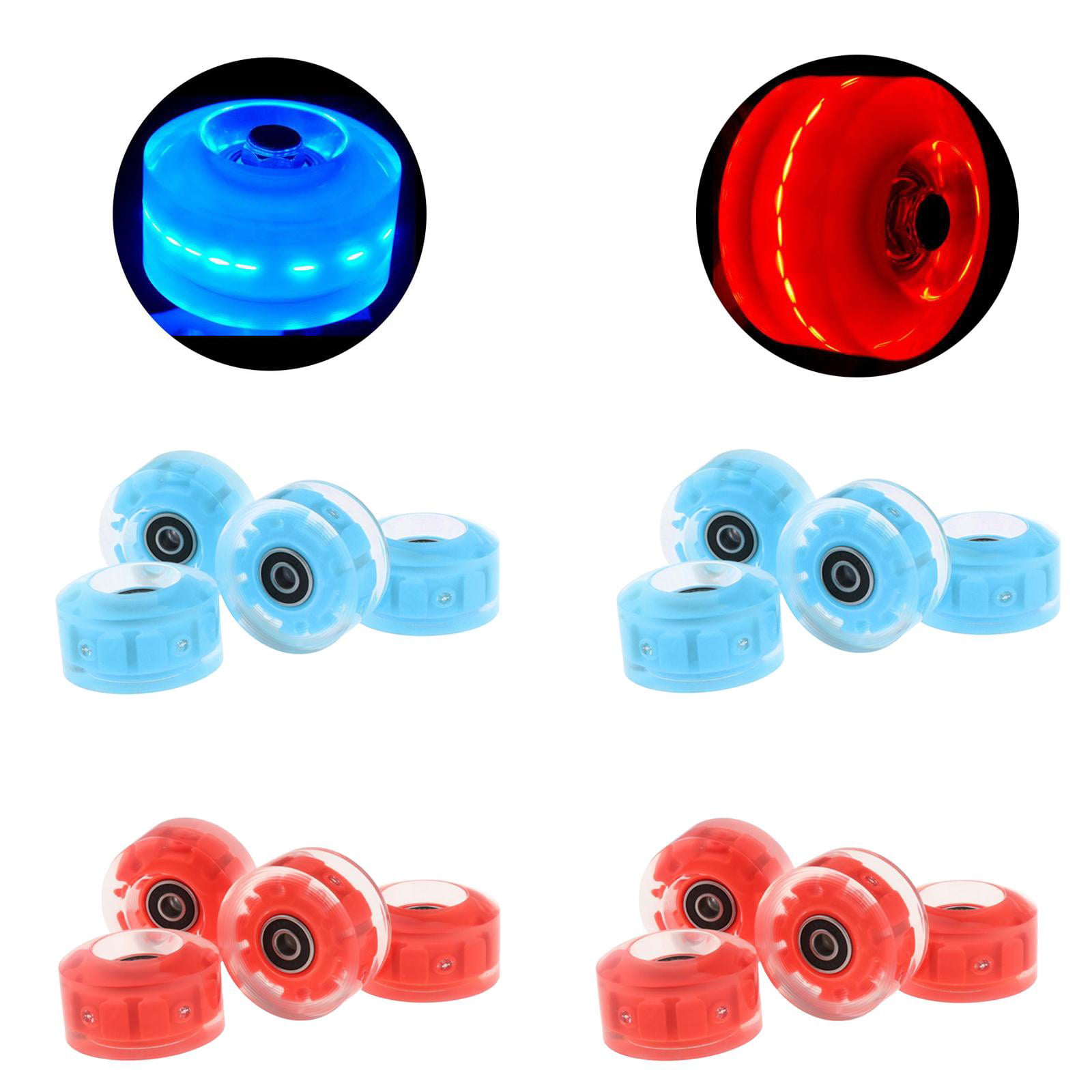 TOBWOLF 8 Pack 82A 58mm x 32mm Quad Roller Skate Wheels Skate Wheels for Indoor Outdoor Double-Row Roller Skating Wear-Resistant PU Wheels Replacements 