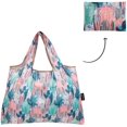 thumbnail image 5 of Wrapables Large Foldable Tote Nylon Reusable Grocery Bag, 3 Pack, Cacti & Chrysanthemums, 5 of 7