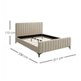 thumbnail image 2 of Ilios Innova | Base de Cama King Size con Cabecera Acanalada Tapizada en Poliéster Beige, Estructura de Madera Robusta con Somier de Tablillas y Diseño Moderno Minimalista para Dormitorio Principal, 2 of 9