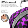 thumbnail image 5 of Purple and Black Wavy Checkered Insulated Leakproof Lunch Box for Work, Lunch Bag for Women Men, Loncheras Para Mujer for Beach Travel Picnic Camping, 5 of 6