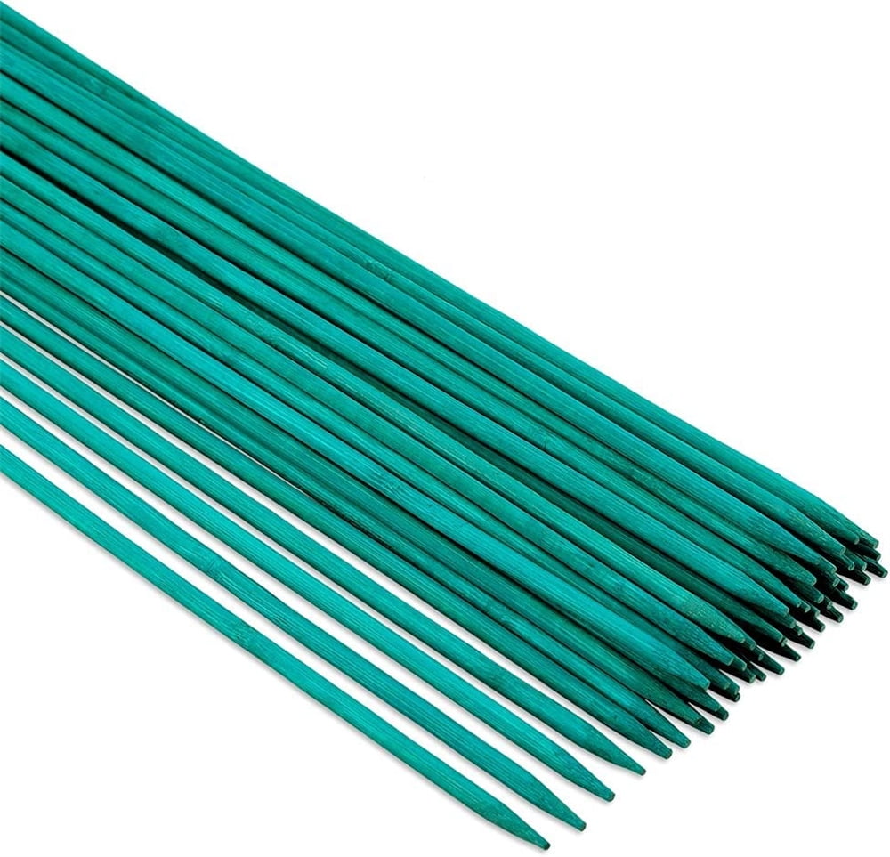 Casewin 20Pcs 40cm Green Plant Support Sticks, Bamboo Plant Stakes