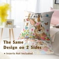 thumbnail image 6 of Happy Easter Pillow Covers 20x20 Inch Easter Cute Bunny Eggs Flowers Pillowcase Spring Decorative Outdoor Farmhouse Cushion Case for Sofa Couch Bedroom, Set of 2, 6 of 8