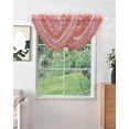 thumbnail image 2 of Pink Orange Boho Sheer Waterfall Valance Curtains for Window, Vintage Ethnic Tribe Abstract Art Rod Pocket Sheer Topper Swag Curtains for Living Room, Kitchen 38.5"W x 47.2"L, 2 Panels, 2 of 7