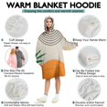 thumbnail image 5 of Wearable Oversized Blanket,Orange Boho Geometric and Plant Pattern Wearable Blanket Hoodie for Adults,Cozy Hooded Blankets with Super Pockets,Super Warm Fuzzy Pullover for Women & Men, 5 of 6