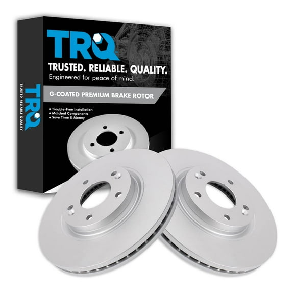 TRQ Front Brake Rotors Set Vented Premium G-Coated Fits Select 2010-2012 Hyundai Santa Fe 2011-2013 Kia Sorento