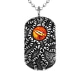 thumbnail image 2 of Collar Zulema Ojo Retro de Acero Inoxidable para Niños Naranja, 2 of 8