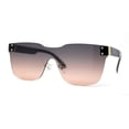 thumbnail image 3 of Panel Shield Lens Horned Rimless Large Sunglasses Slate Peach Smoke, 3 of 4