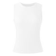 thumbnail image 3 of Hauaitttt Womens High Neck Tank Top 2025 Summer Casual Ribbed Knit Slim Fitted Basic Textured Sleeveless Shirts Base Fitted T Shirt Loose Top Women Long Compression Shirt 1xl Tops for Women Camisole, 3 of 6