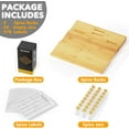 thumbnail image 5 of Bamboo Spice Drawer Organizer with 24 Spice Jars, 378 White Minimalist Spice Labels, 3 Tier Seasoning Rack Tray Insert for Kitchen Drawers, 15" Wide x 15" Deep x 2.6" Tall, 5 of 7