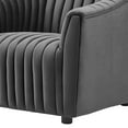 thumbnail image 6 of Armchair Accent Tufted Chair, Charcoal Grey Gray, Velvet, Modern Contemporary, Mid Century Living Hotel Lounge Cafe Lobby, 6 of 8