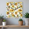 thumbnail image 6 of Sunflower Coastal Wooden Wall Clock Silent Non Ticking, Summer Botanical Starfish Coral Square Wall Clocks Battery Operated, Decor Clock for Home Office, Living Room, Kitchen, 12 Inch, 6 of 9