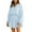 Sky Blue, variant on cyber and Monday Deals Clearance BUIgtTklOP Fall and Winter Dresses for Women 2023 Clearance Women's Long Sleeved Lantern Sleeve V-neck Button Ruffle Layered Color Mini Dress