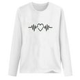 thumbnail image 4 of Pompotops T-shirt Décontracté Imprimé pour Femmes Col Rond Manches Longues Blouse, 4 of 5
