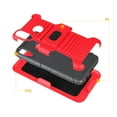 thumbnail image 5 of Compatible for Samsung Galaxy A20S Case with Tempered Glass Screen Protector Belt Clip Holster Defender Rugged Shock Proof Armor Heavy Protection Phone Cover w/Magnetic Mount Plate [Red], 5 of 8