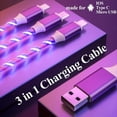 thumbnail image 3 of CHUANK 3 in 1 Light up Charging Cable 6.6ft Led Flowing Charging Cable Multiple Fast Charging Cable 3.0 Fast Phone Charger Data Transfer Durable TPE Charging Cord for Micro USB Type C and, 3 of 6