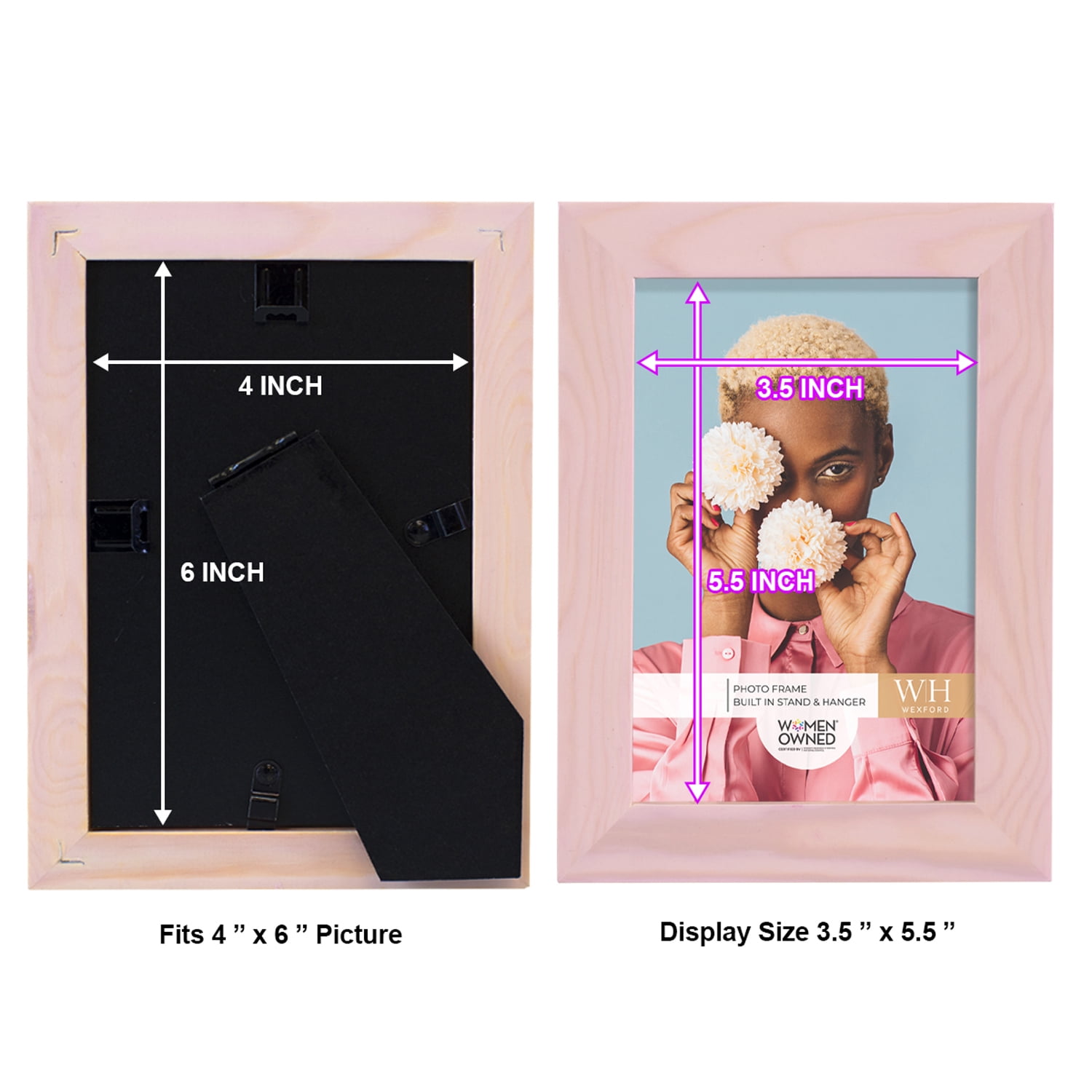 Woodgrain 4 in. x 6 in. Sunset Pink Picture Frame (Set of 2)