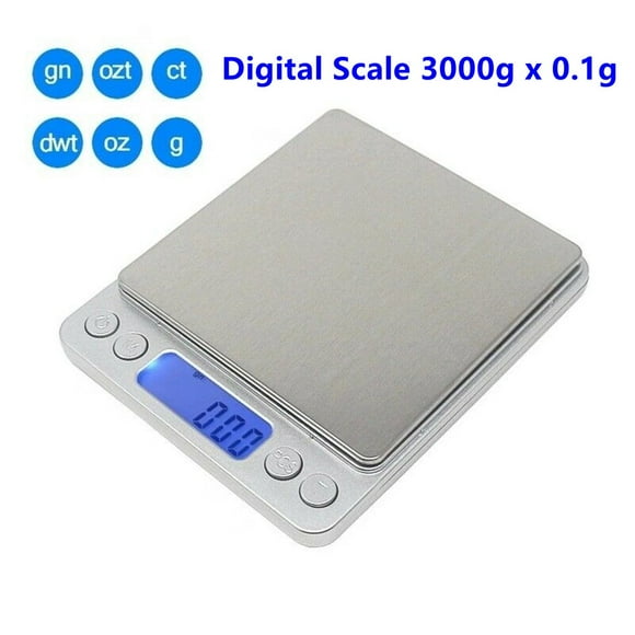 Digital Kitchen Scale  Stainless Steel Food Scale Accurate Digital Weight 2 Trays  6 Units  Auto Off  Food Weight Scale