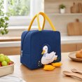 thumbnail image 5 of Cute Insulated Lunch Bag, Duckling Design Thermal Tote with Spacious Interior, Portable Reusable Bento Cooler for School Work Picnic and Travel(Navy), 5 of 7