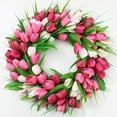 thumbnail image 5 of Tulip Wreath Artificial,15.7 Inch Wreath for Front Door, Home Wall Wedding Office Party Fistival Welcome Decor, 5 of 12