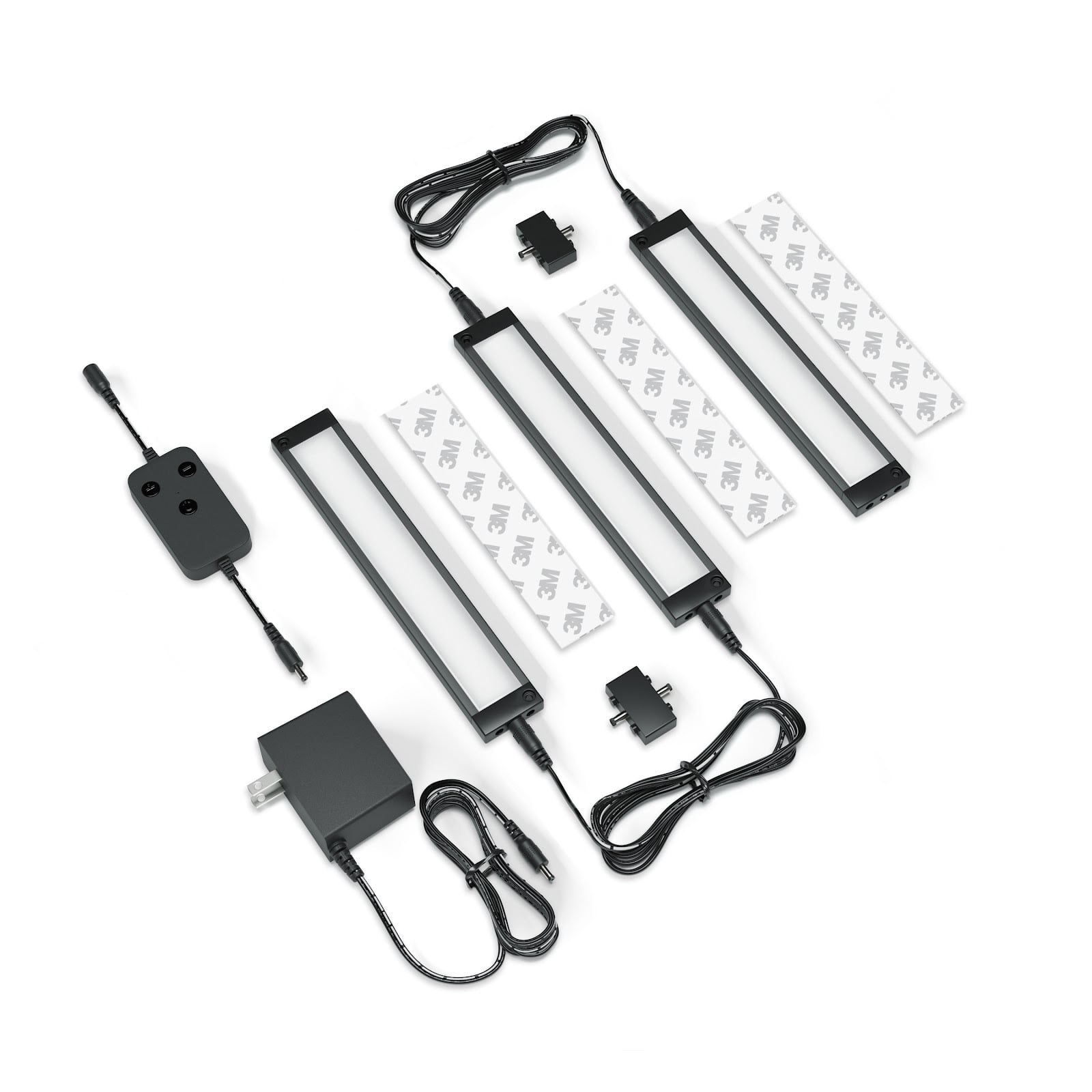 Eshine 3 Pack 7 inch Black Smart Dimmable LED Under Lighting