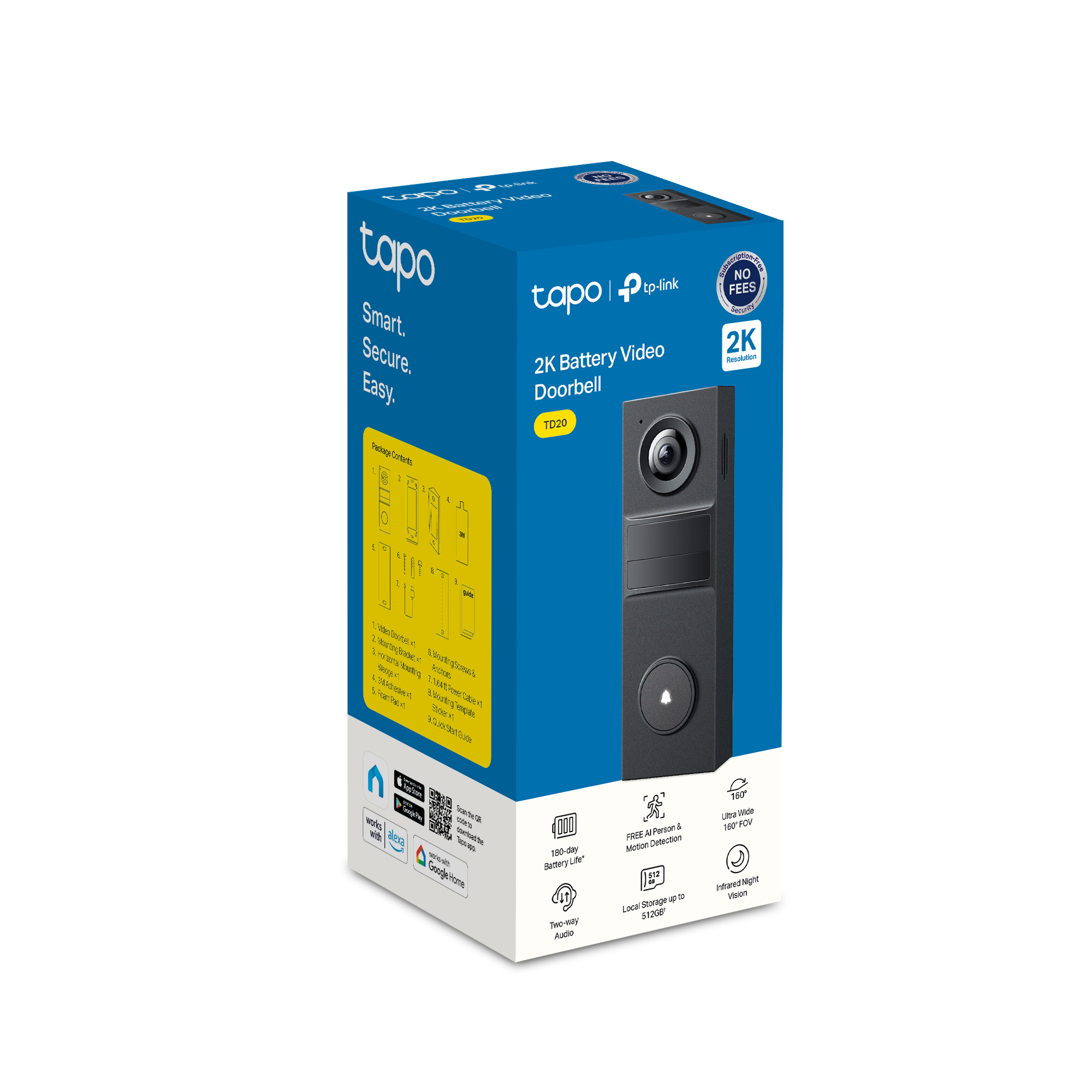 TP-Link Tapo TD20 Smart Video Doorbell, 2K, 160° View photo 6