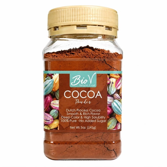 Dutch Process Cocoa Powder, 5 oz, Unsweetened Alkalized Cocoa, Smooth Flavor, Dark Color, Ideal for Baking, Chocolate Recipes & Beverages