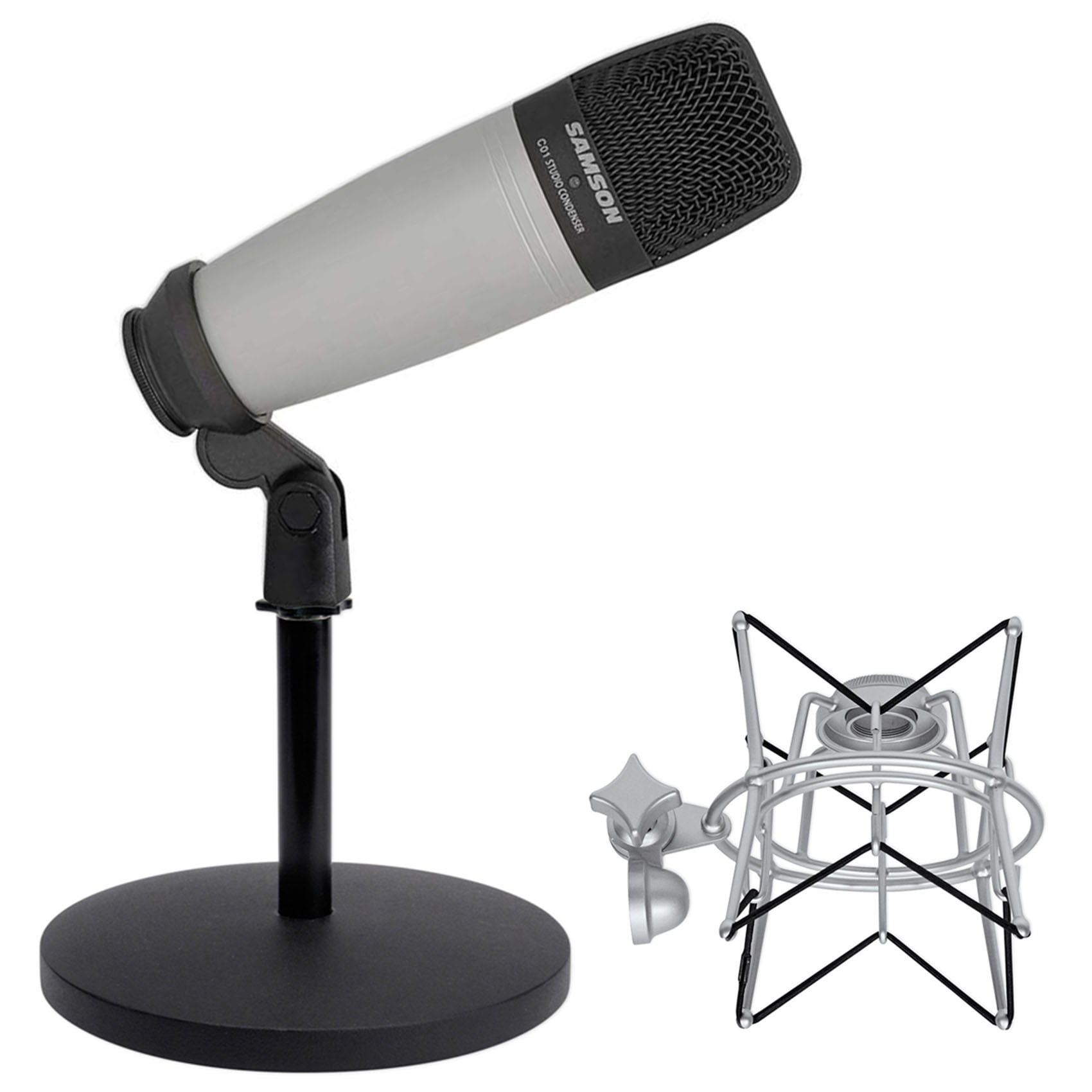 Samson C01 Studio Recording Podcast Microphone+Shock Mount+Weighted Mic