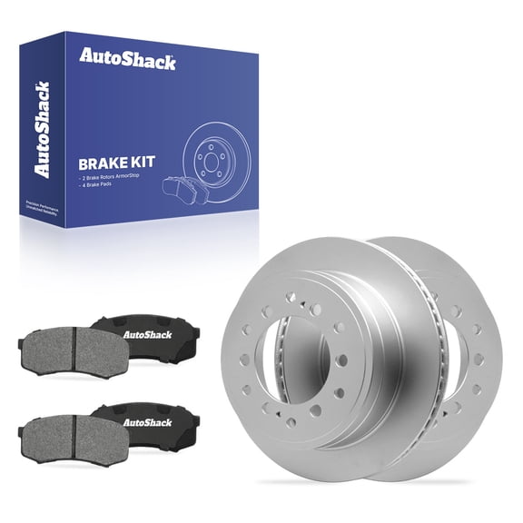 AutoShack Rear Vented Coated Brake Rotors   Ceramic Pads 6-PC Brake Kit Replacement for 2010-2024 Toyota 4Runner 2010-2023 Lexus GX460 2010-2014 Toyota FJ Cruiser ArmorStop 12.28" (312 mm)