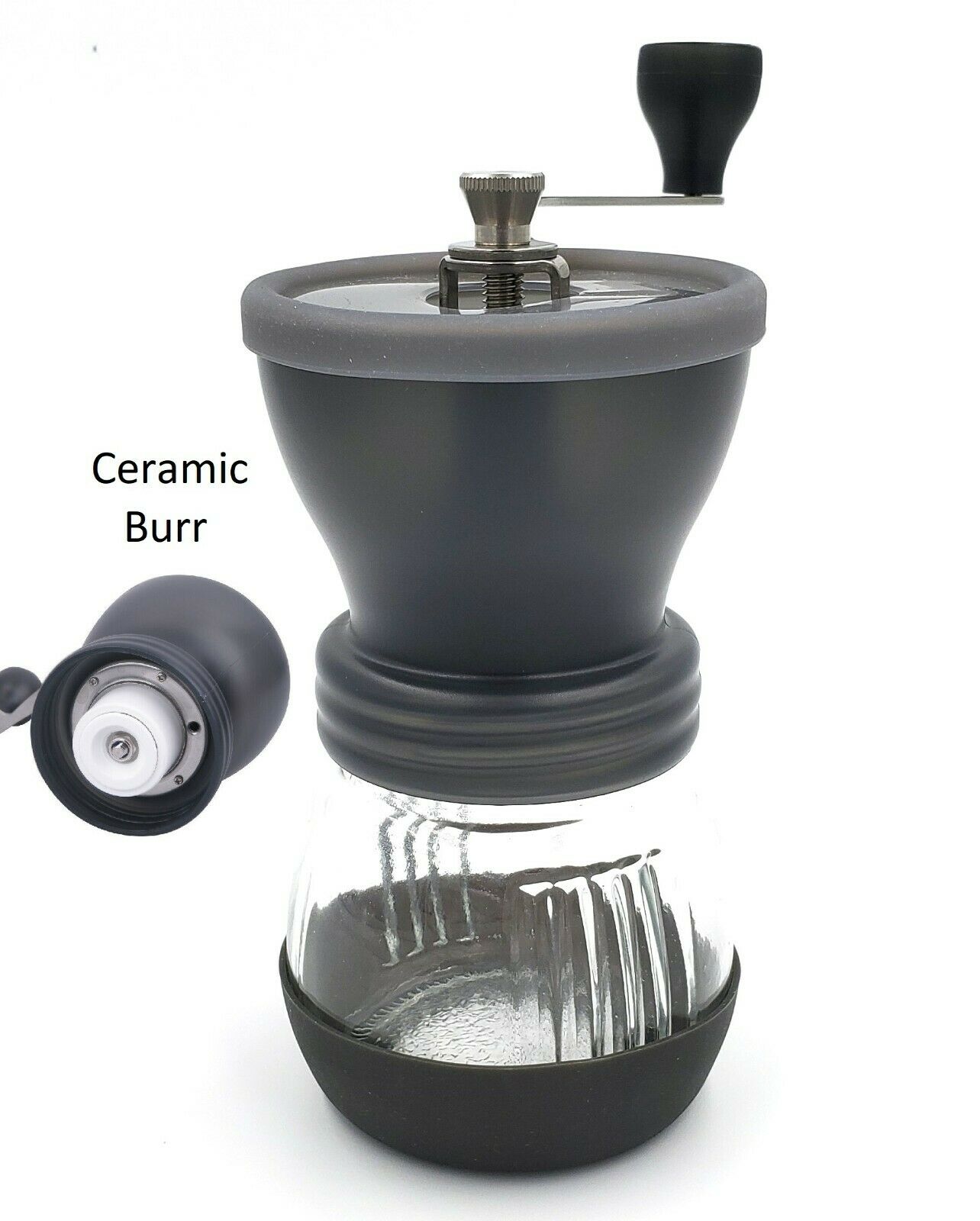 Manual Coffee Grinder Mill Hand Beans Nuts Adjustable Conical Ceramic Burr Spice