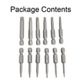 thumbnail image 3 of Useful 12Pcs 50mm 1/4 inch Hex Torx Head Screw Driver Bits Magnetic Set T5-T40, 3 of 5