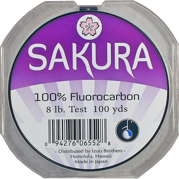 J-Line 8 lb Fluorocarbon Fishing Line, 100 yd, Sakura, Saltwater