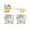 Earrings - Yellow Gold Plated, variant on Moissanite Stud Earrings Sterling Silver 6.5mm-2.00ct total weight-Friction-Platinum Plated
