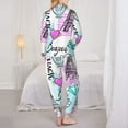 thumbnail image 6 of Wukai Eiffel Tower and Hearts Print Women's Pajama Set - Soft Long Sleeve Sleepwear for Comfort and Style-X-Large, 6 of 9