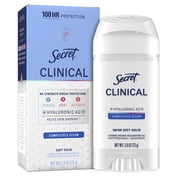 Secret Clinical 100HR Antiperspirant Deodorant, Soft Solid, Completely Clean, 2.6 oz
