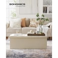 thumbnail image 2 of SONGMICS Banco de Almacenamiento, Baúl, Caja de Almacenamiento, Plegable, Carga de 300 kg, 120 L, 110 x 38 x 38 cm, Beige, 2 of 5