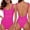 Hot Pink, variant on Women'S One Piece Swimsuit Scoop Neck Open Back Swimwear Soft Comfortable Tummy Slimming Swimsuit Beach Bathing Suit