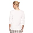 thumbnail image 2 of ellos Women's Plus Size Long Sleeve Henley Sleep Tee - 2X, White, 2 of 6