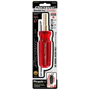 Picquic Toolmpany 88103 8.13 x 1.5 in. 7 Bit Sixpac Plus Multi-Bit Screwdriver