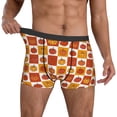 thumbnail image 3 of Men's Boxer Briefs, Pumpkin Plaid Soft Comfy Mens Underwear Boxer Briefs Breathable With Widen Waist, 3 of 7