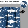 thumbnail image 5 of Kitchen Curtains 24 Inch Short - 3 Panel Set, Shark Whale Dolphin Ocean Theme, Rod Pocket Window Curtain, 100% Polyester for Nautical Farmhouse Kitchen, Easy Wash, 5 of 6
