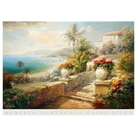 Capri Villa by Roberto Lombardi 36x24 Art Print Poster Tuscany Italy Mediterranean Coastal