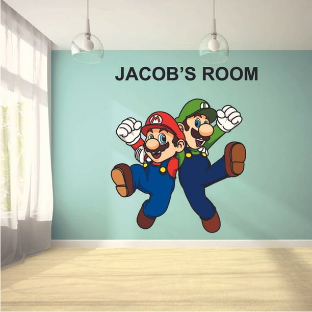 Mario and Luigi Super Mario Bros Wall Art Design Customized Name Wall