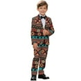 thumbnail image 2 of Xoenoiee Aztec American Tribal Print Boys 2 Piece Suit Funny Party Outfit with Matching Blazer Jacket Pants for Toddler Boy, 7-8 Years, 2 of 7
