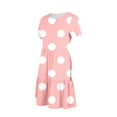 thumbnail image 5 of DeHolifer Womens T-Shirt Dress with Pockets Summer Scoop Neck Ruffle Dress Casual Soft Print Graphic Short Sleeve Sundress Pink L, 5 of 6