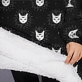 thumbnail image 3 of Oversized Wearable Blanket Hoodie,Black Cat Head Pattern Sherpa Blanket Hoodie with Super Pockets,Super Warm Fuzzy Pullover for Women & Men, 3 of 6