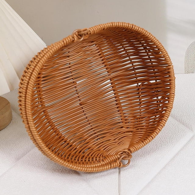 Cesta de picnic tejida, cesta de frutas, organizadora premium, portátil, fácil de llevar, multifuncional, para regalo, almacenamiento, organizador de