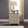 thumbnail image 2 of Farmhouse Reimagined White 3 Drawer Night Stand w/ Charging Station, 2 of 8