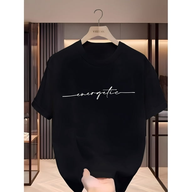 Simple Graphic Short-Sleeve T-Shirt for Boys' Casual Outdoor Wear