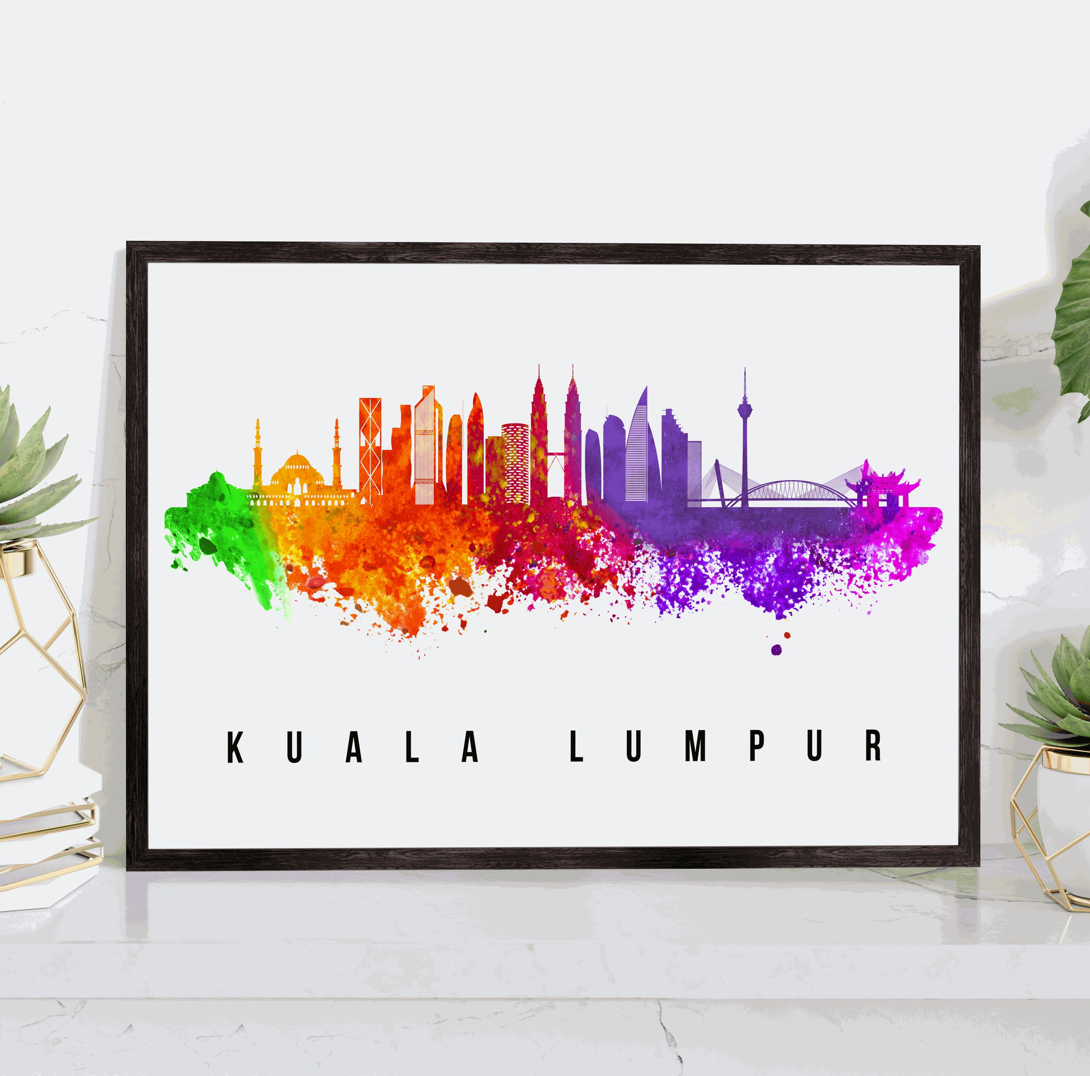 Pera Print Kuala Lumpur Skyline Malaysia Poster, Kuala Lumpur Cityscape