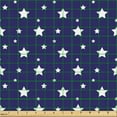 thumbnail image 2 of Ambesonne Sky Fabric by the Yard Upholstery, Scattered Abstract Stars Art, 2 Yards, Navy Blue and White, 2 of 5